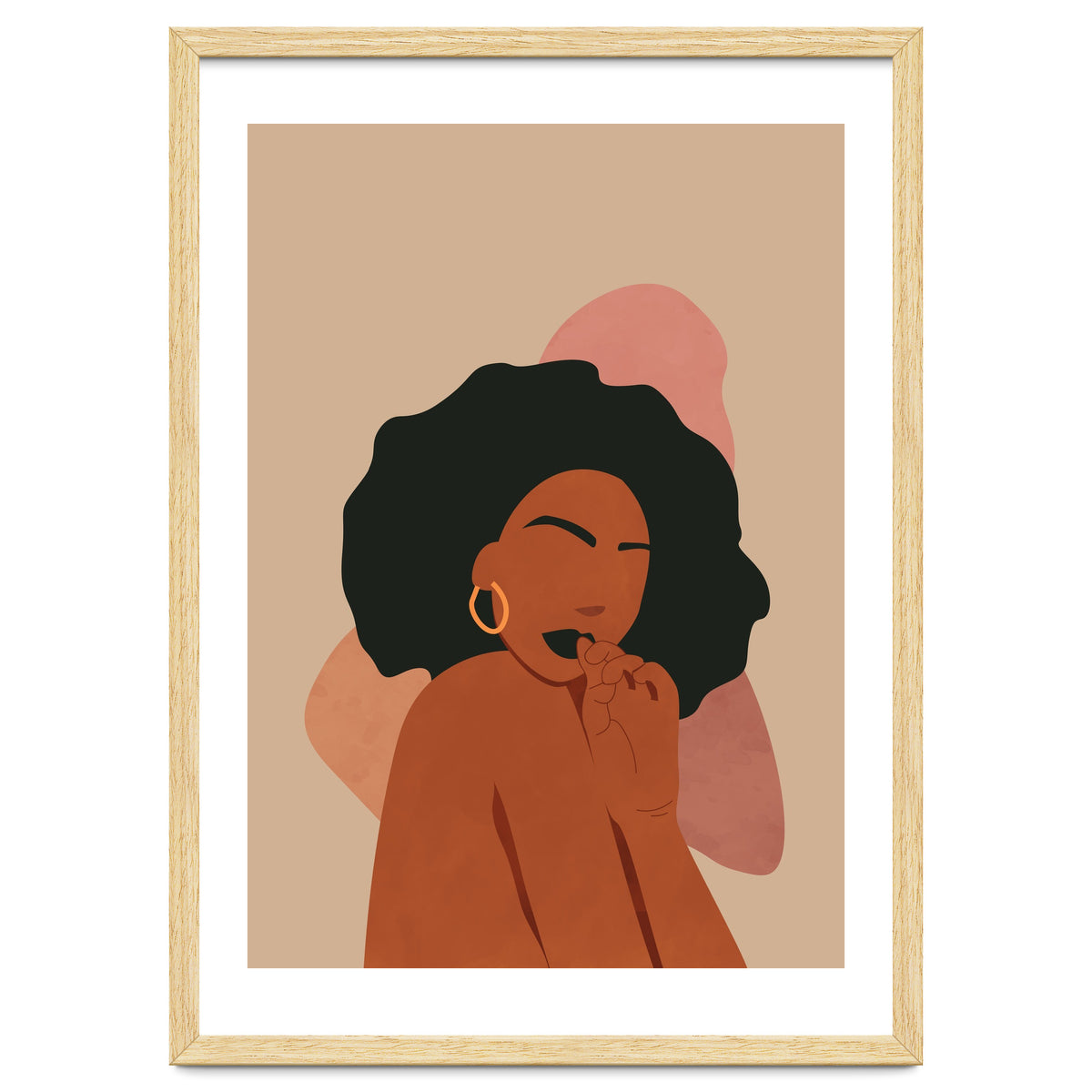 Black Woman Portrait Abstract Boho