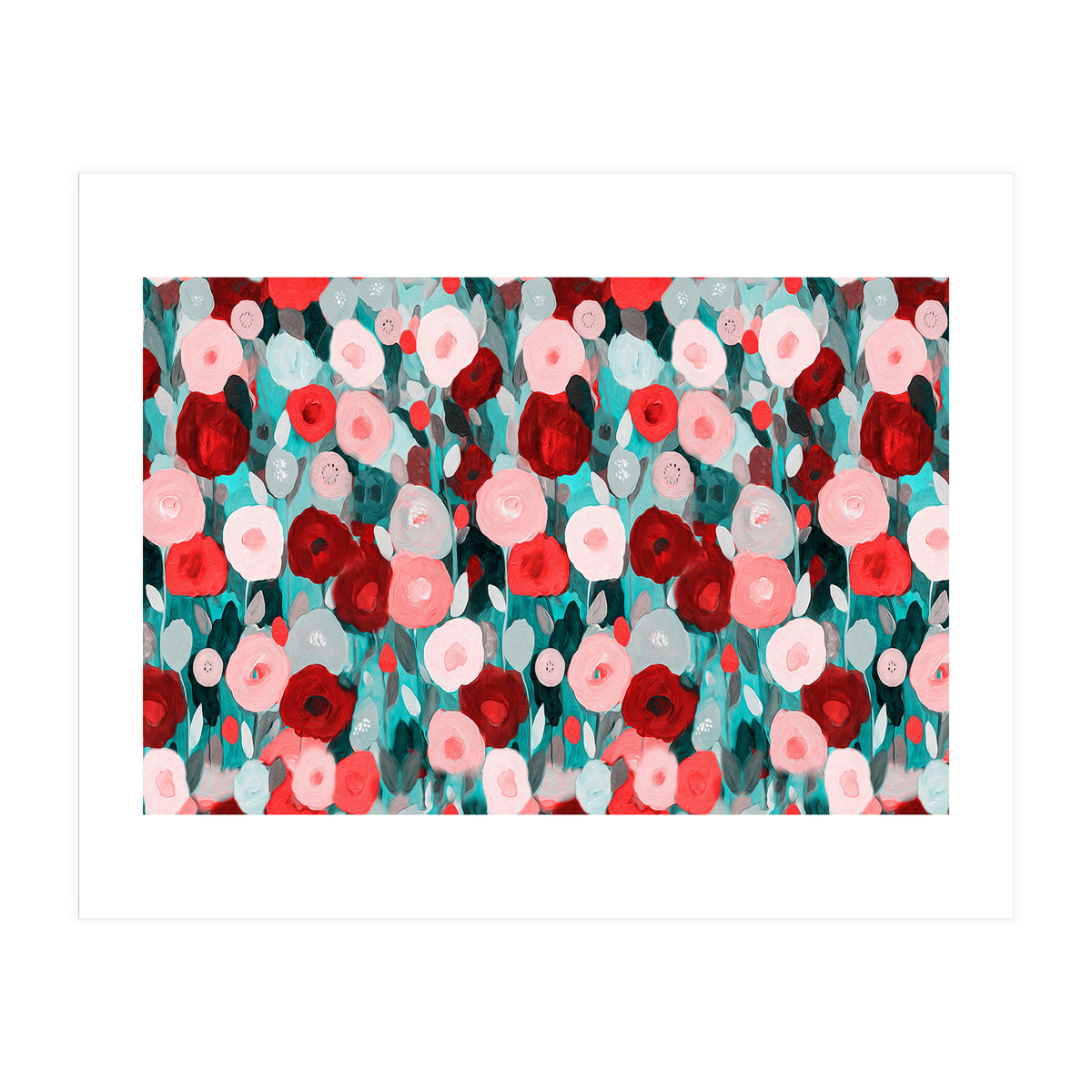 Abstract flower garden acrylic painting (Print Only)