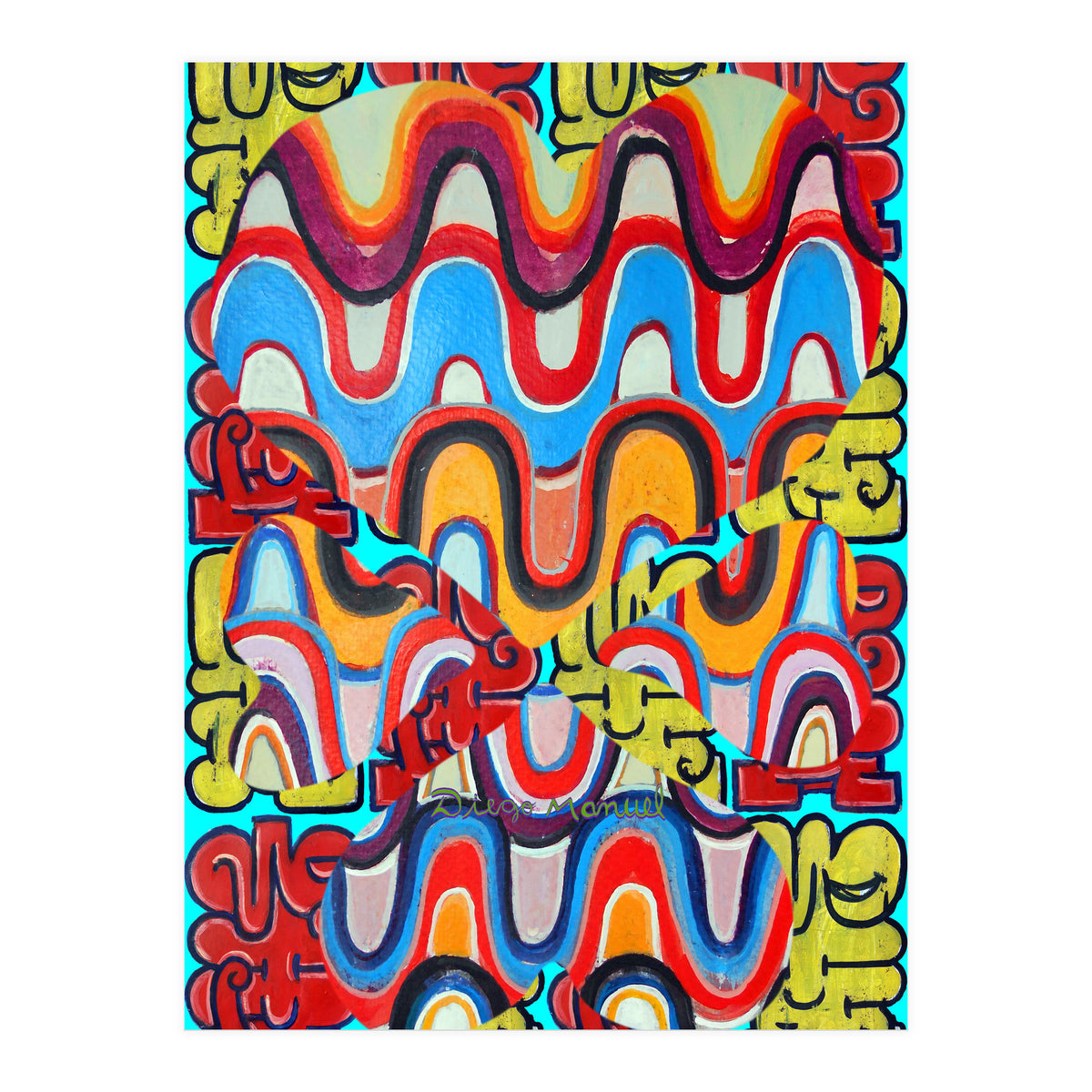 4 Corazones Tapiz 9 (Print Only)