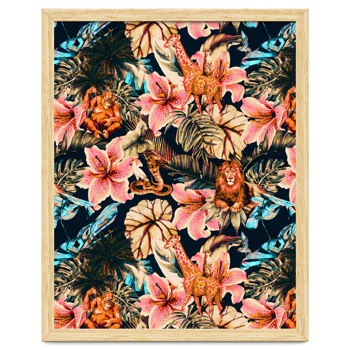 Wild animals in the dark of the jungle 02