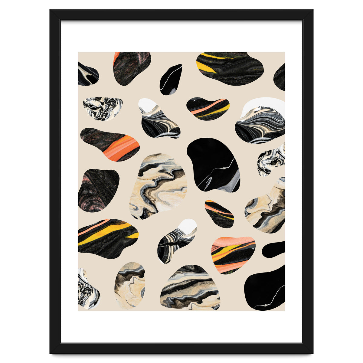 Marble Jelly Beans, Abstract Shapes Nature Eclectic Textures, Precious Stones Agate Dark Mystery