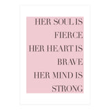Fierce, Brave, Strong Female Empowerment Quote Pink (Print Only) thumbnail