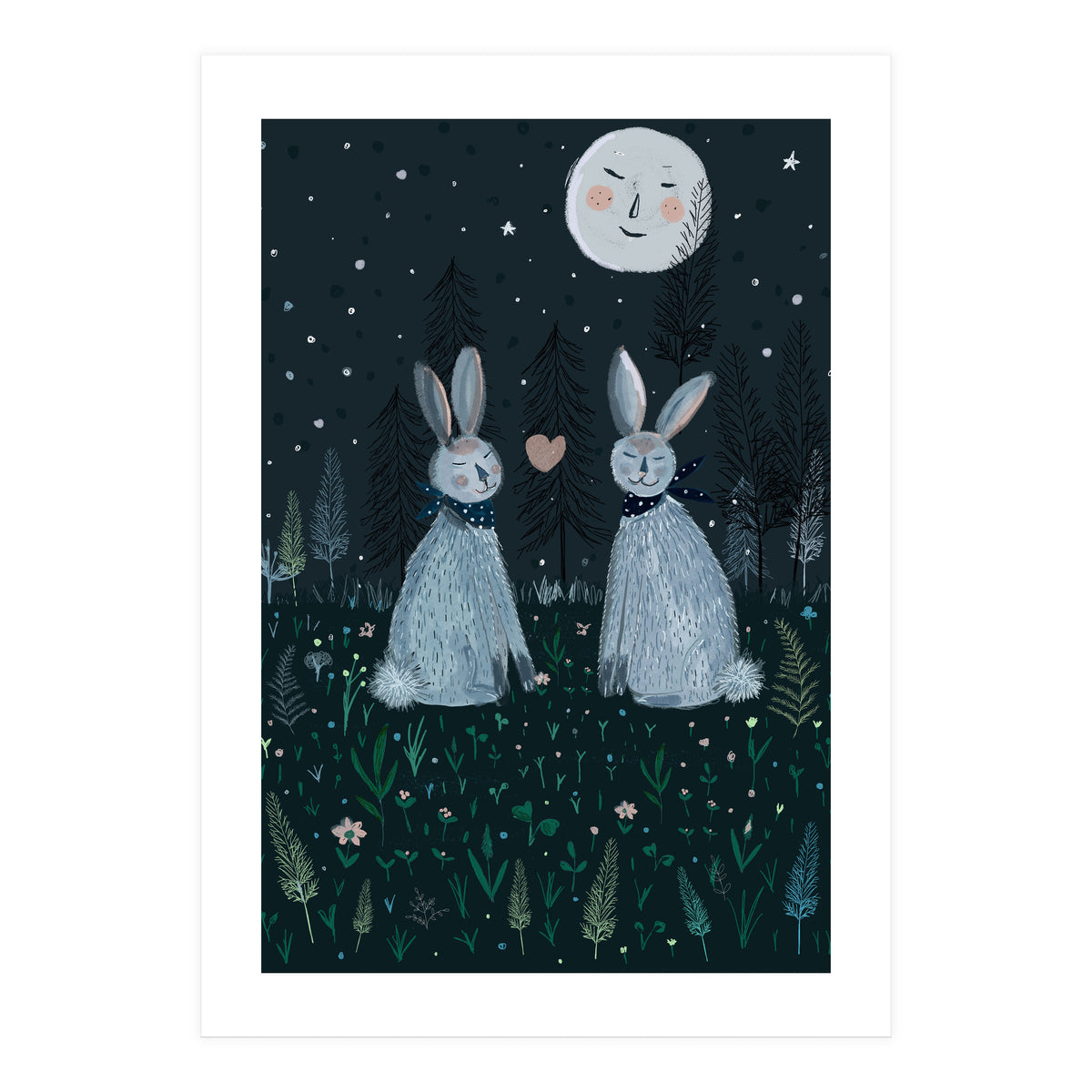 Rabbits in the forest  (Print Only)
