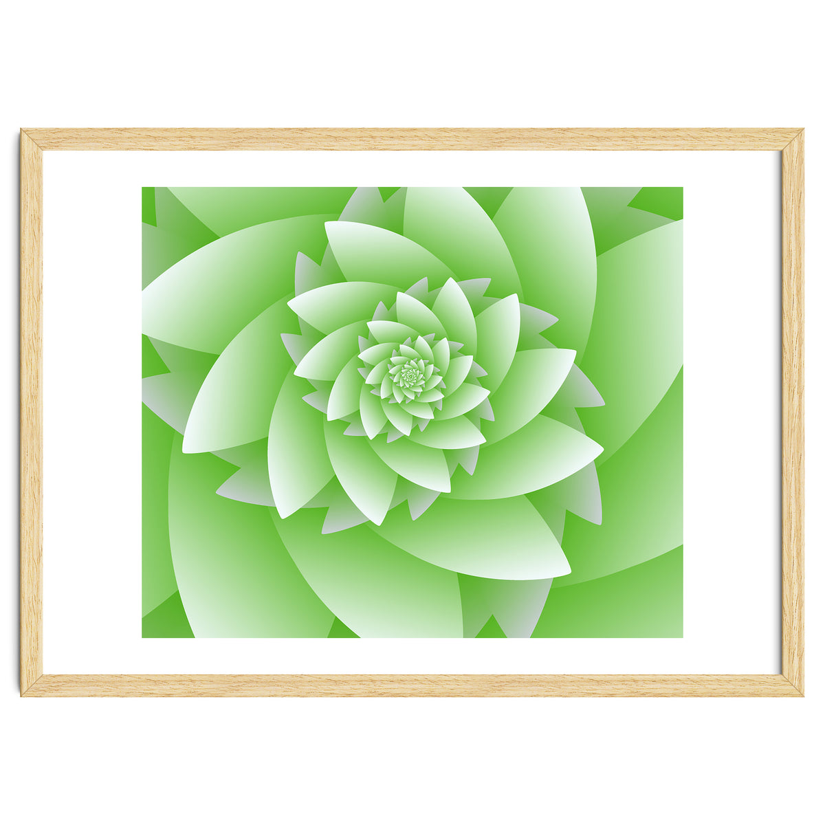 Abstract Green Floral Optical Illusions Art