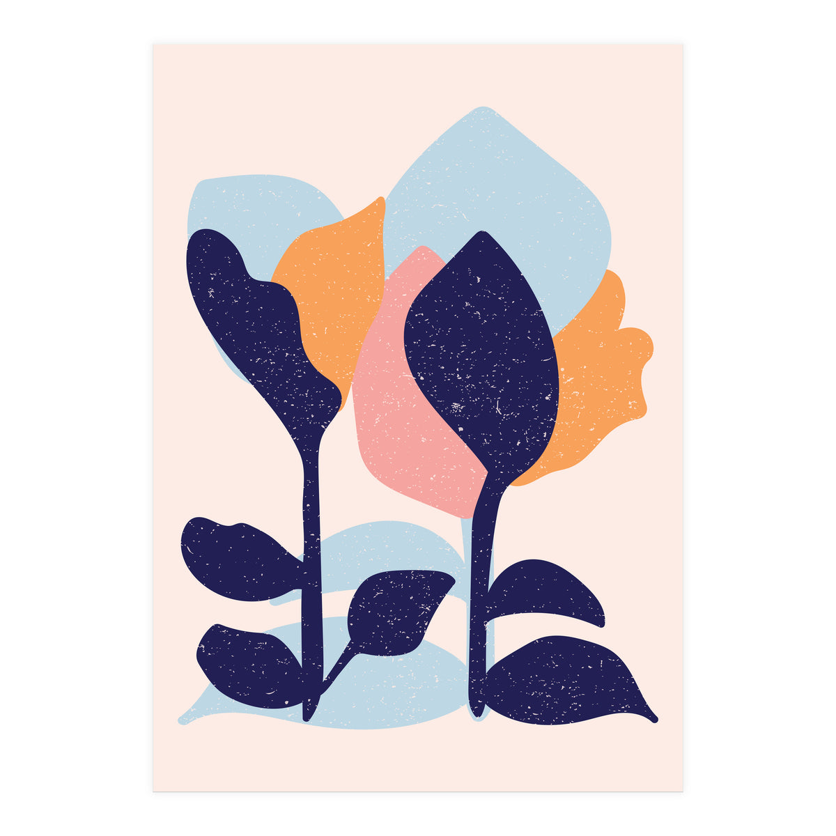 Spring Snow Abstract Art (Print Only)