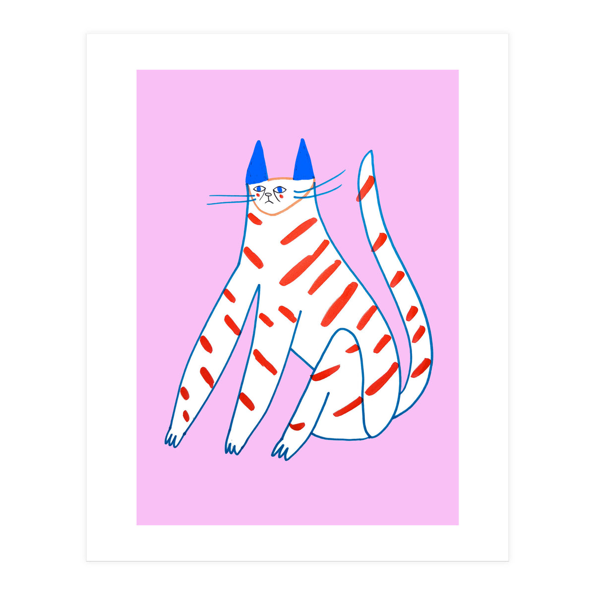 Stripey Cat (Print Only)