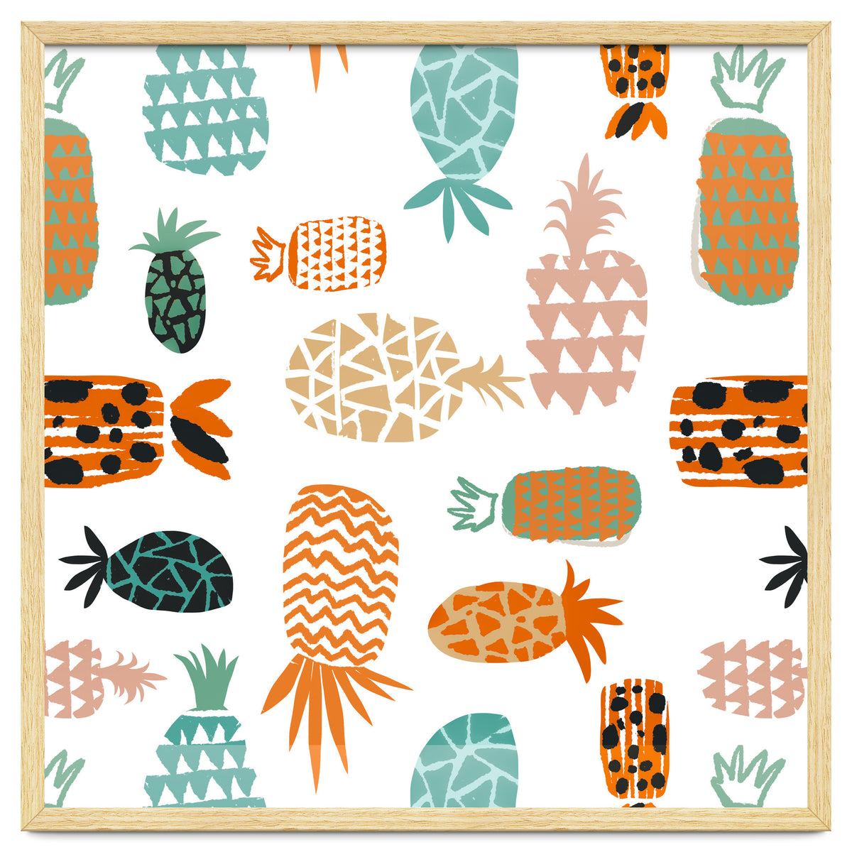 Crazy Pineapples Art Print