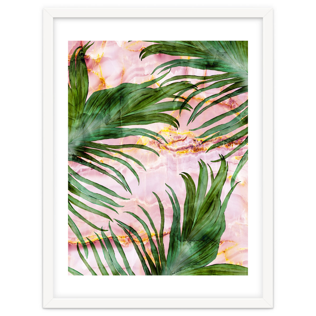 Palm leaf on marble 01