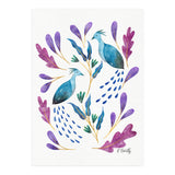 Folk Art Peacocks | Blue (Print Only) thumbnail