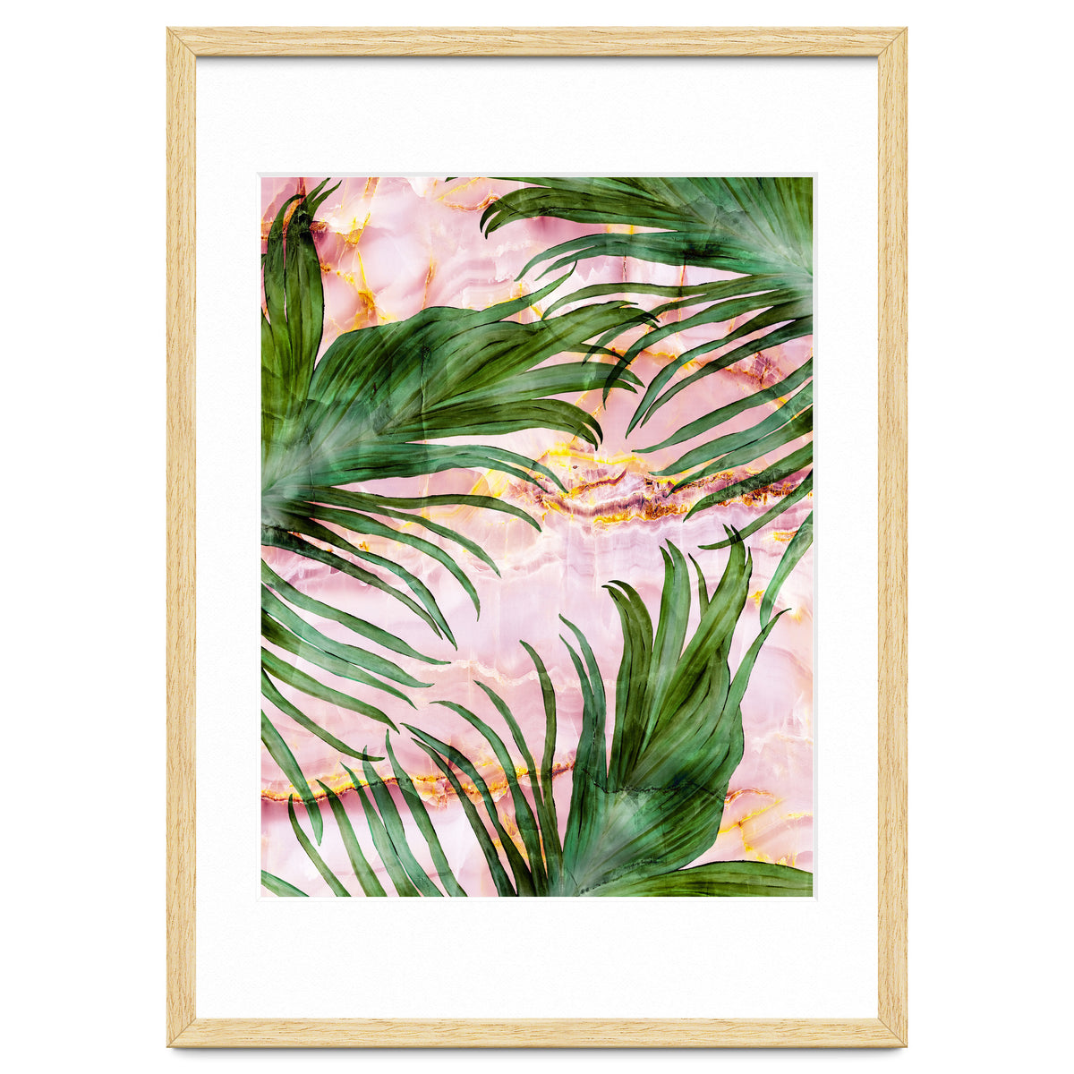 Palm leaf on marble 01