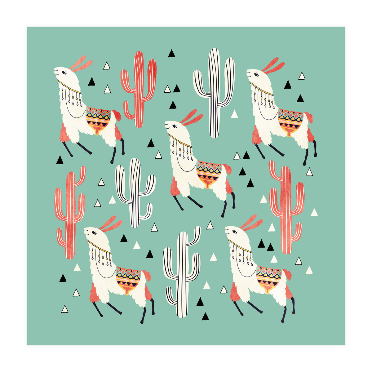 Llama In Green Desert (Print Only)