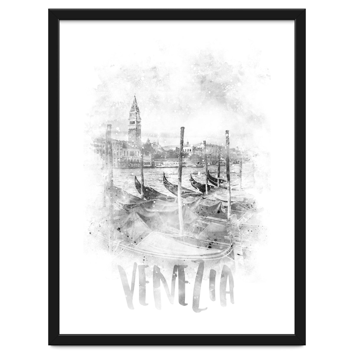 Monochrome Art CANAL GRANDE | watercolor