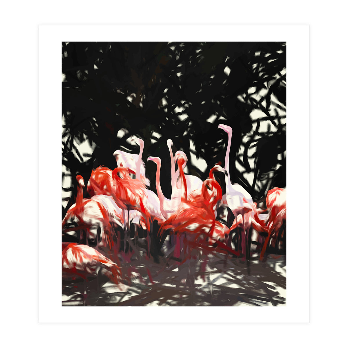 Flamingoes Under The Banyan Tree (Print Only)