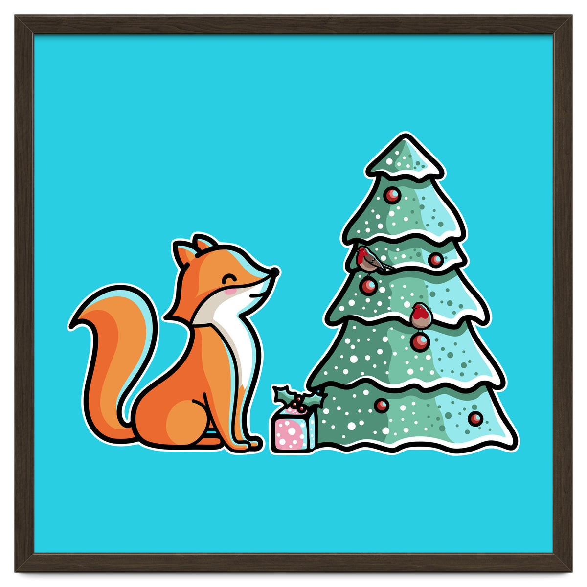 Cute Fox Christmas Tree