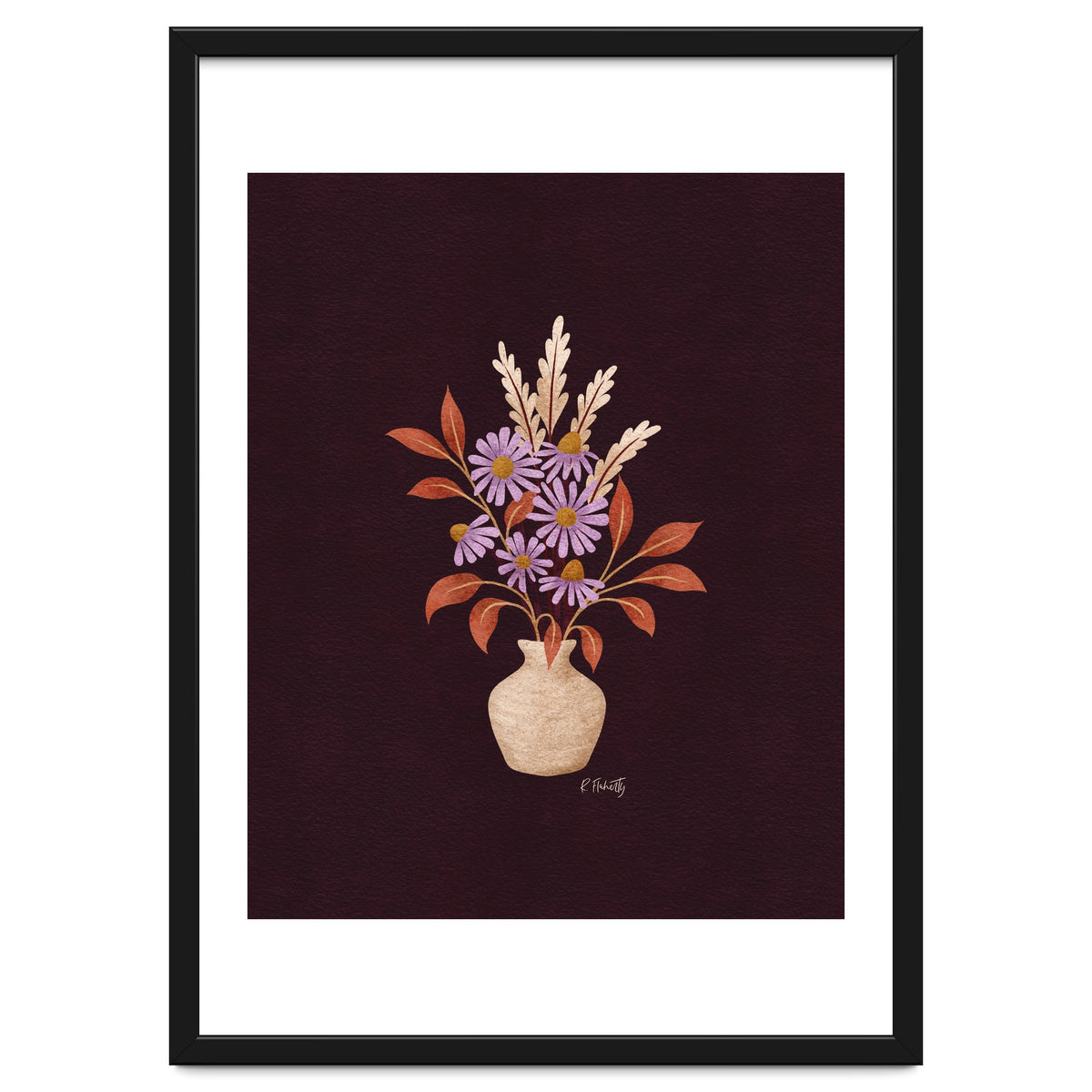 Purple Floral Vase Still Life