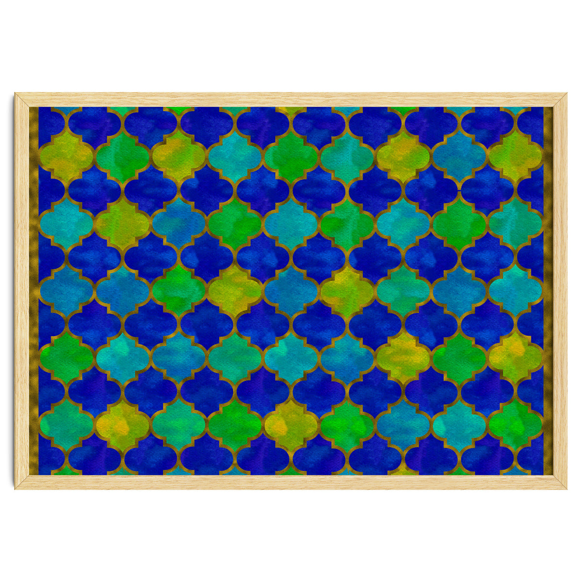 Ocean Breeze - Watercolor Moroccan Lattice