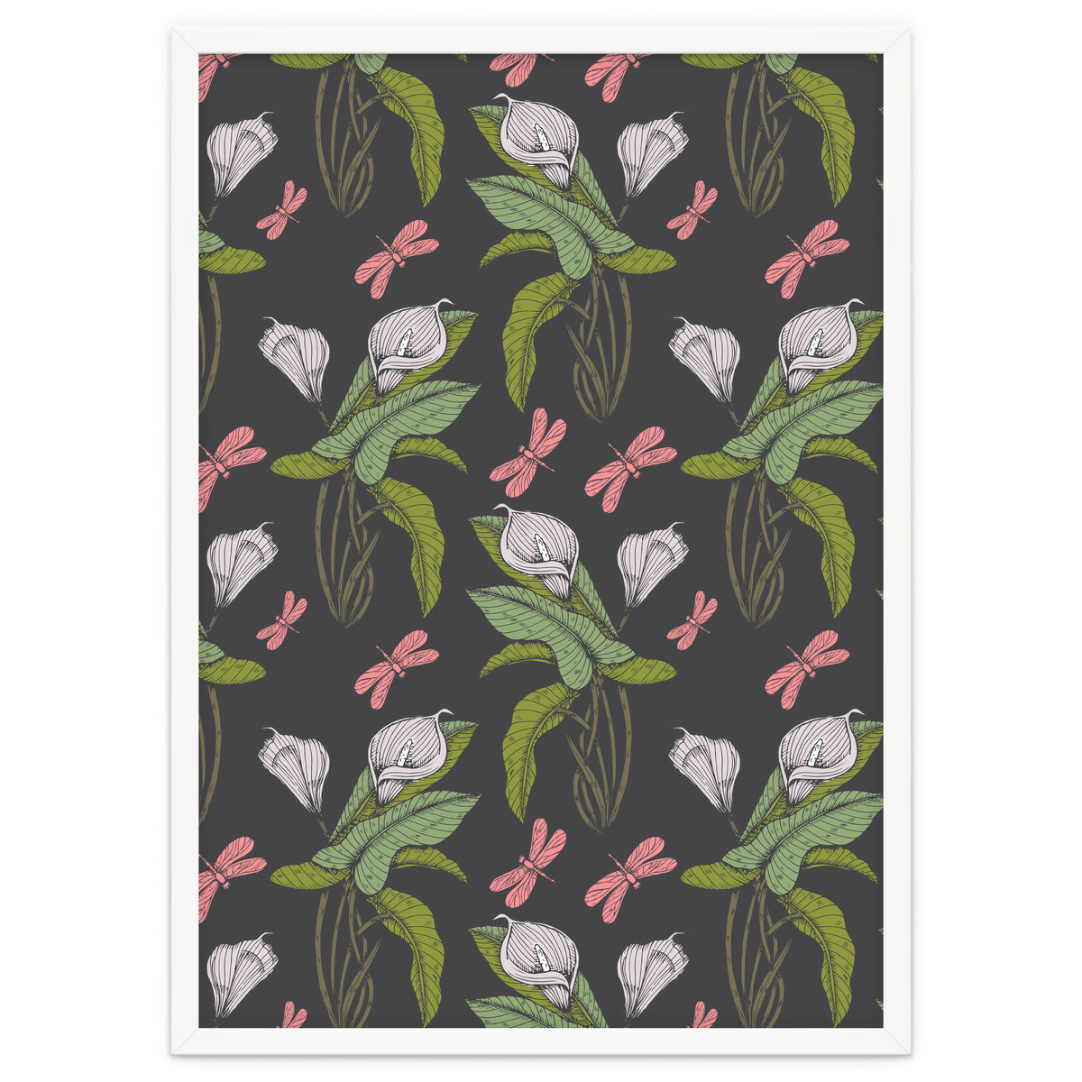 Hand drawn floral dark - 03