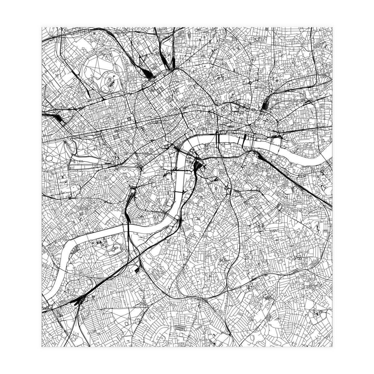 London White Map (Print Only)