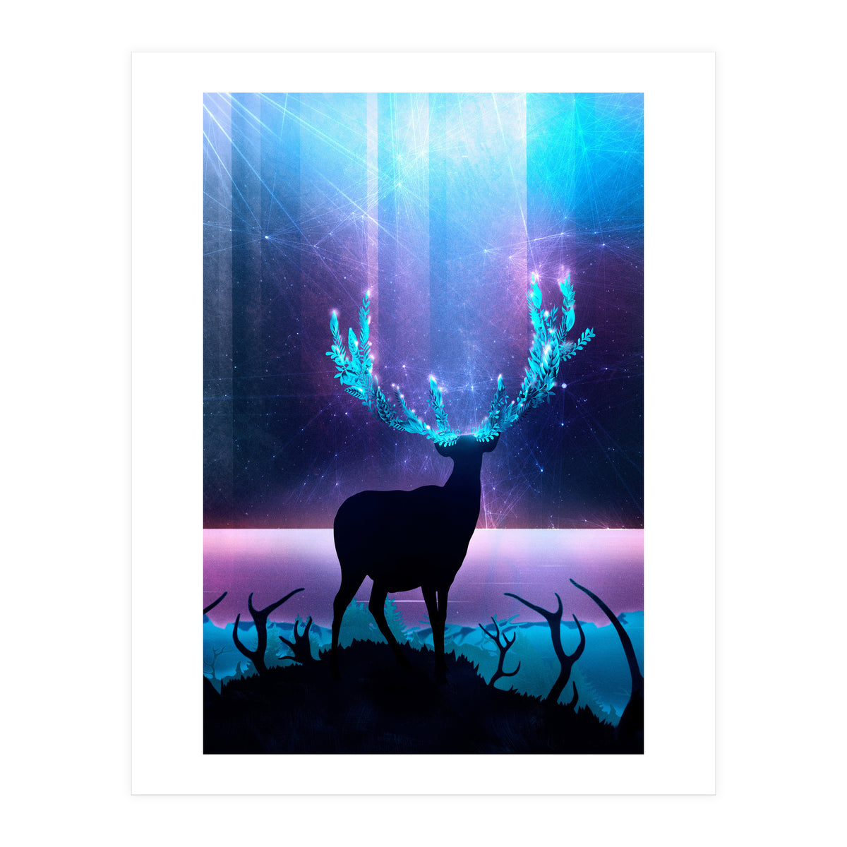 Greenery Deer - Sterling Magenta (Print Only)