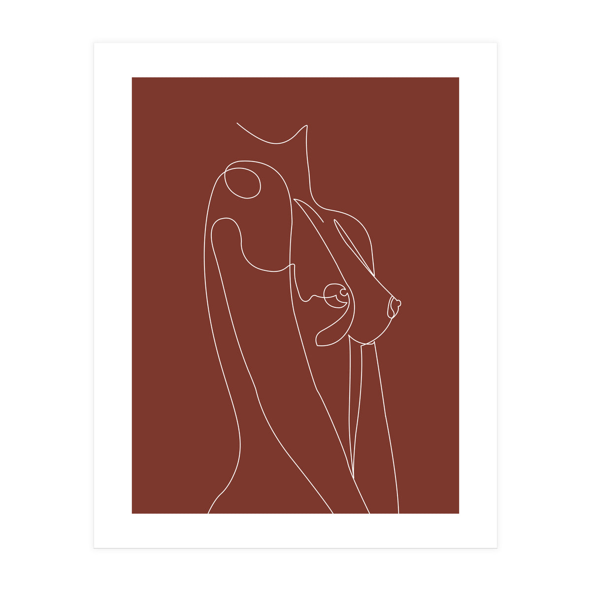 Female chest line-brown (Print Only)