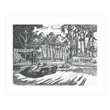 Jaguar C-Type Classic Le Mans Ink Drawing (Print Only) thumbnail