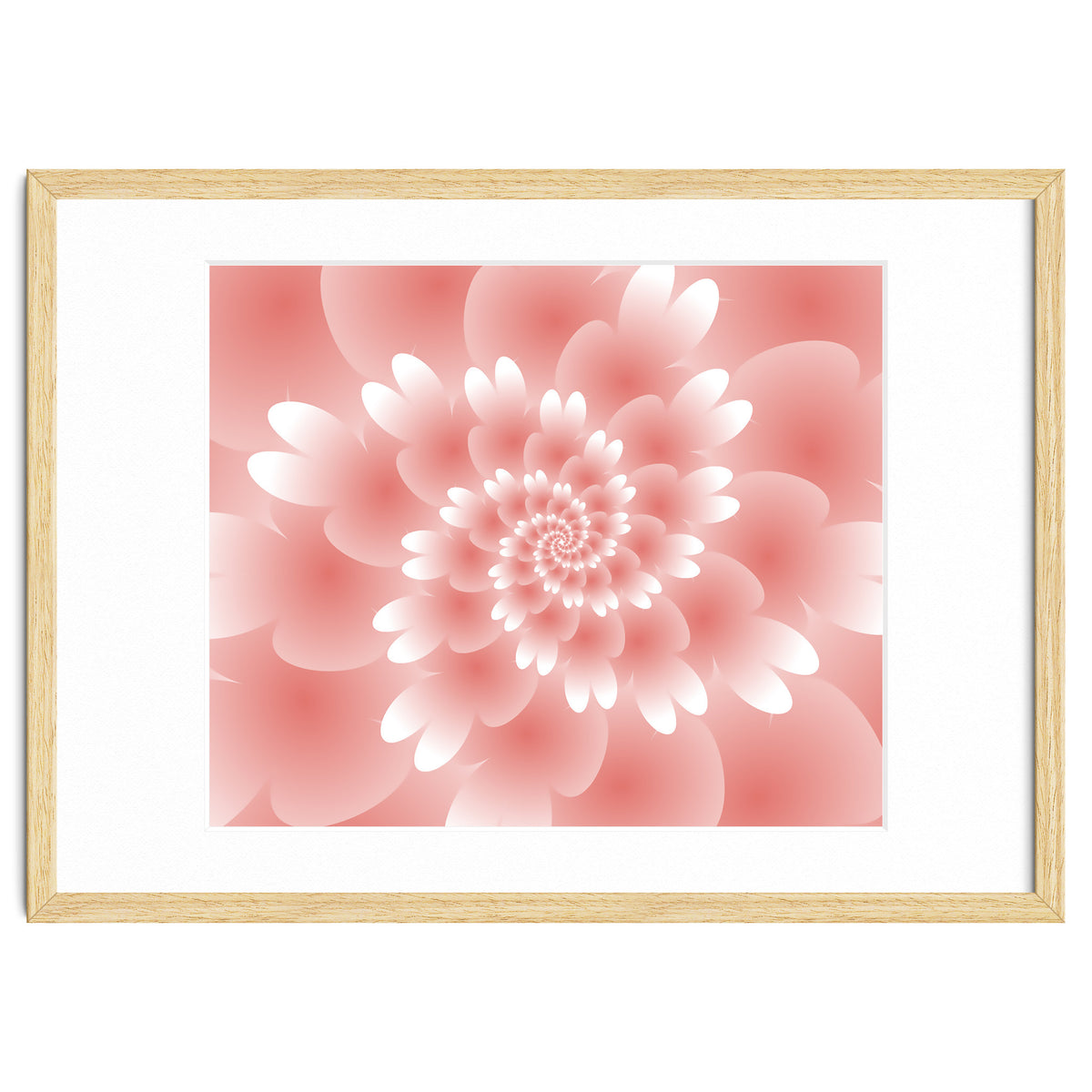 Abstract Orange Spiral Feather 3D ART