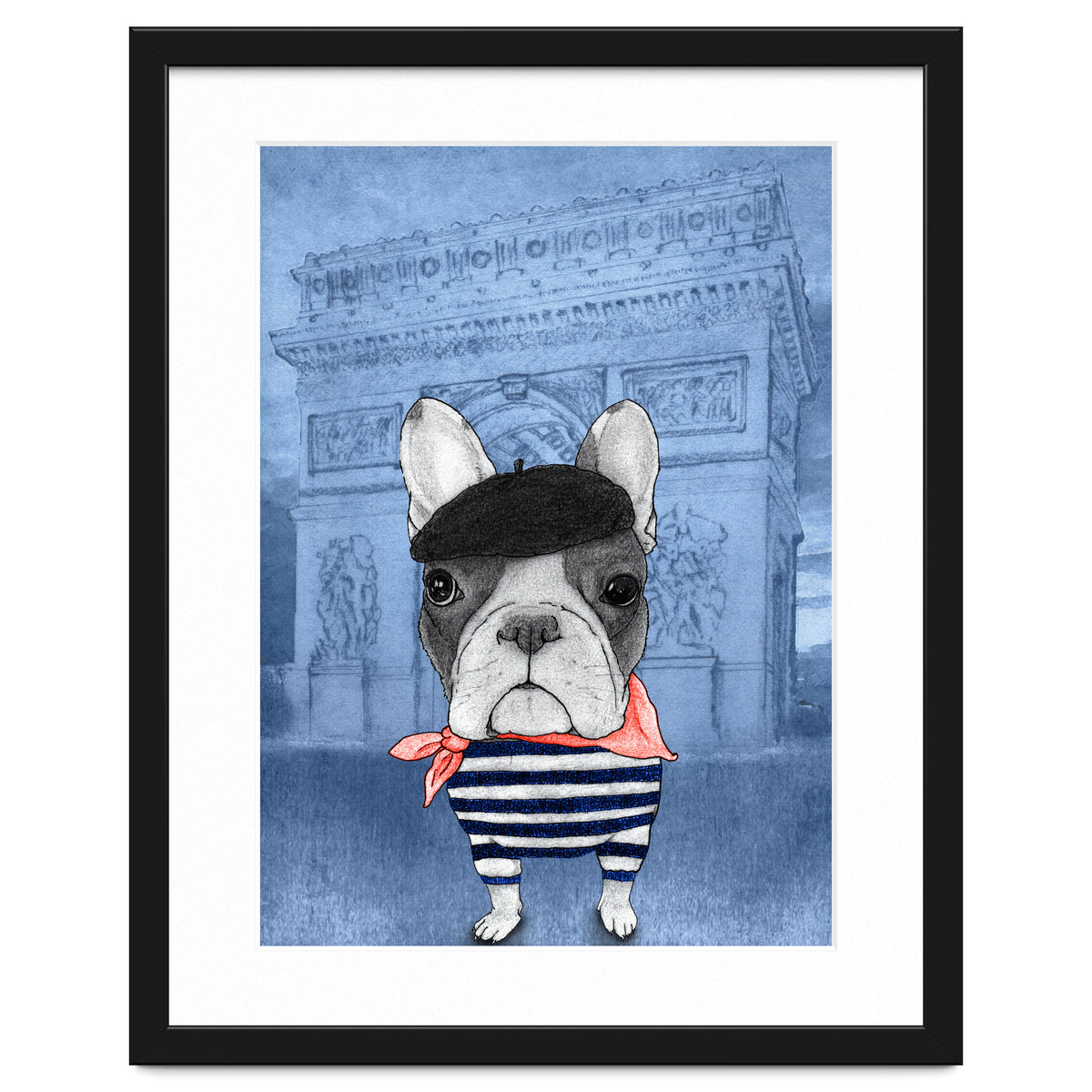 French Bulldog With Arc De Triomphe