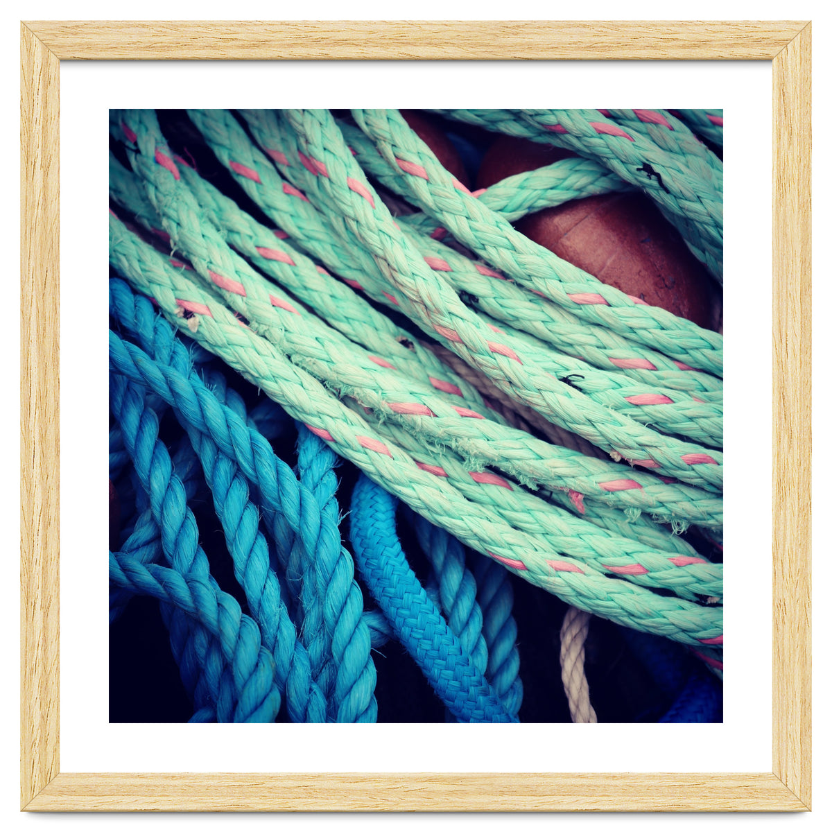 fishing ropes: blue and green