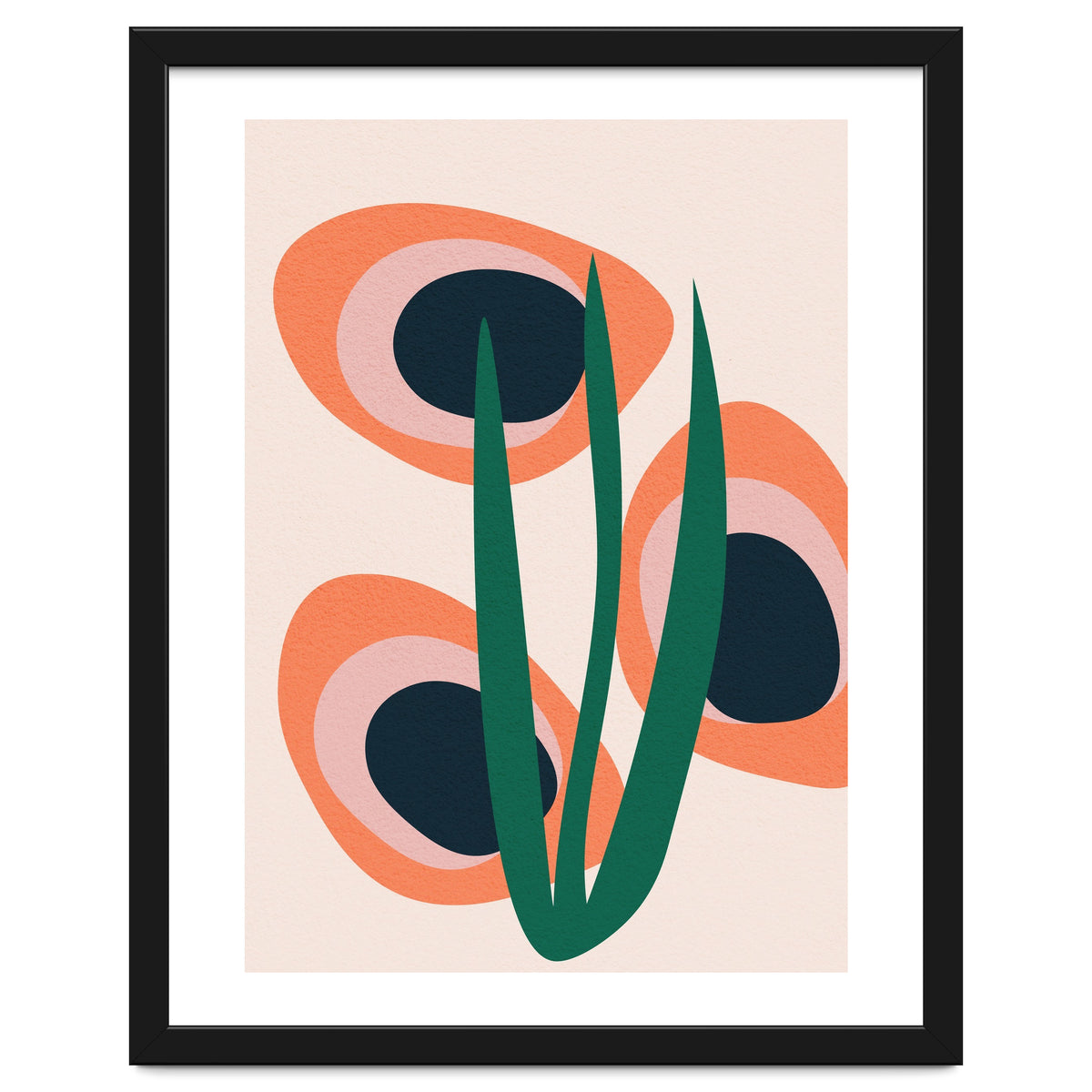 Abstract Mid Century Modern Scandinavian Leaf II
