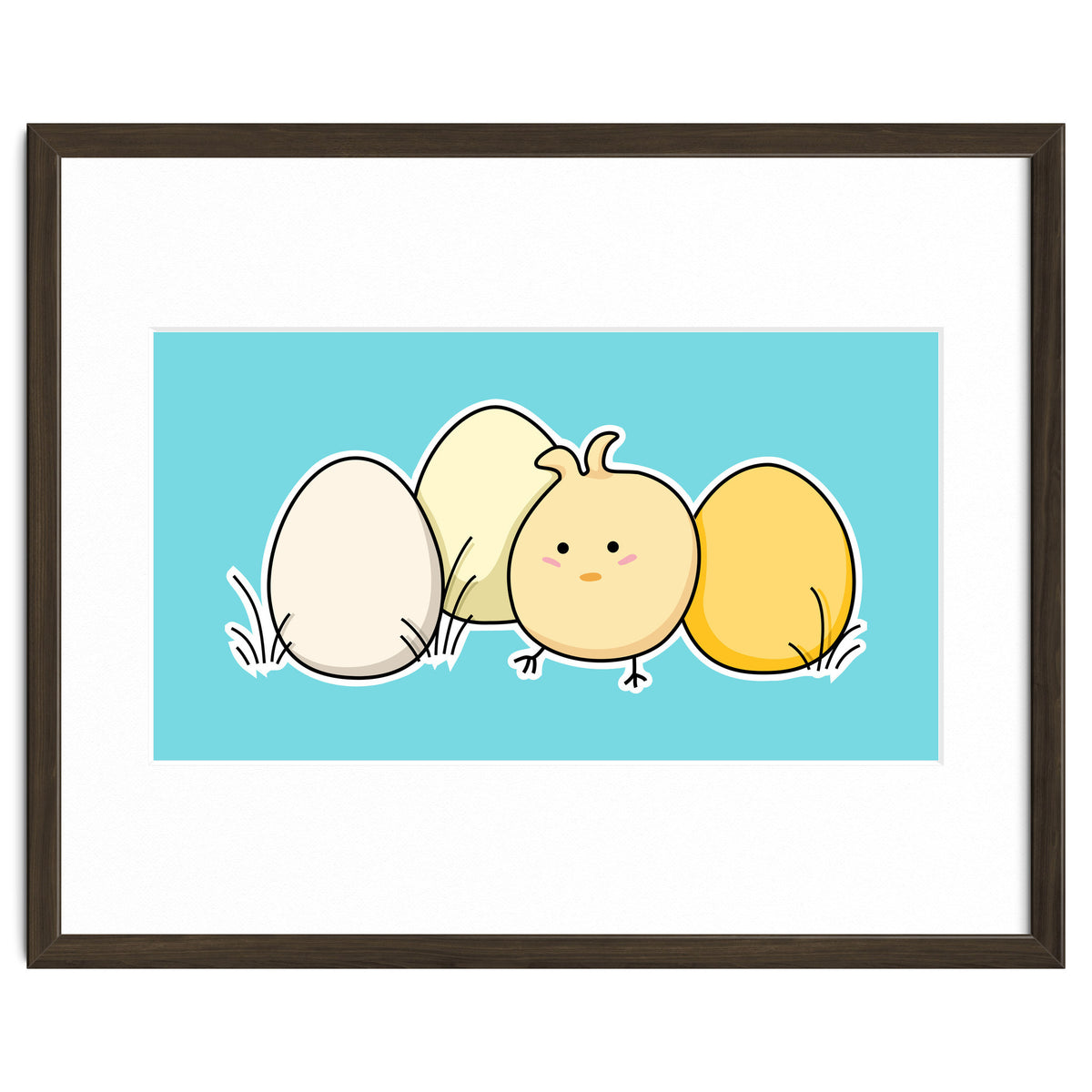 Kawaii Cute Chick And Eggs