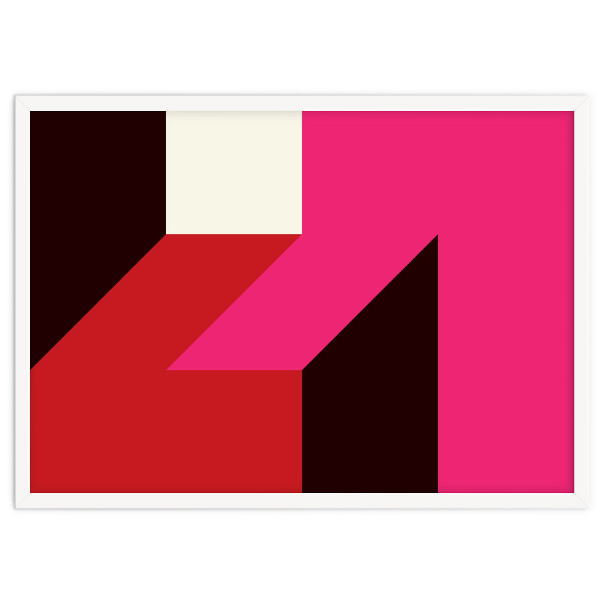 Geometric Shapes No. 62 - red, magenta & black