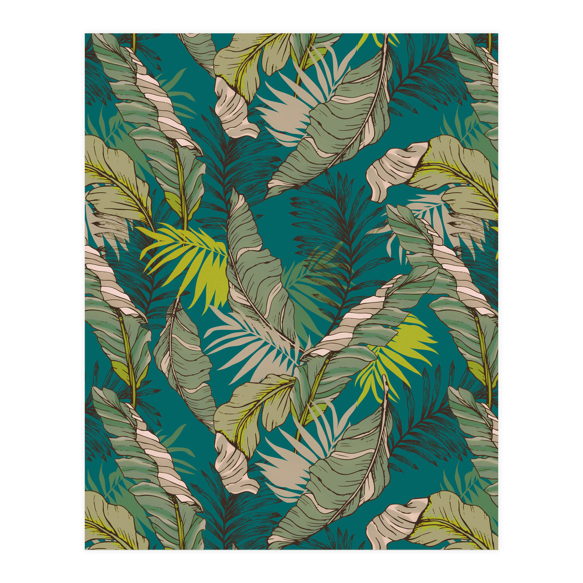 Drawing of wild tropical jungle (Print Only)