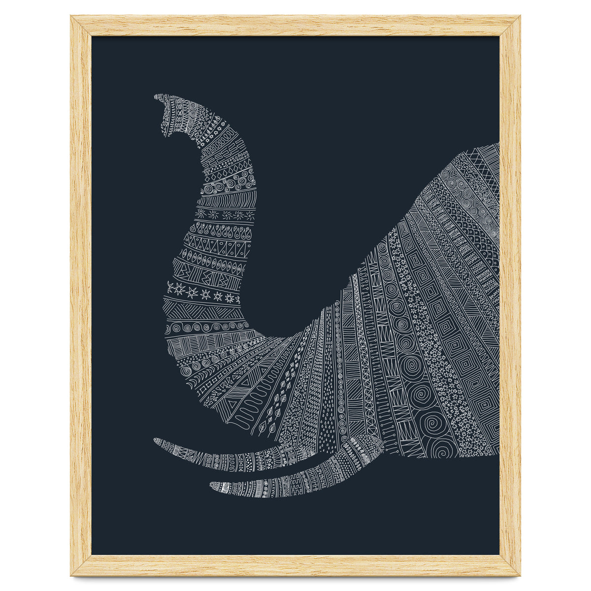 Elephant Blue Poster