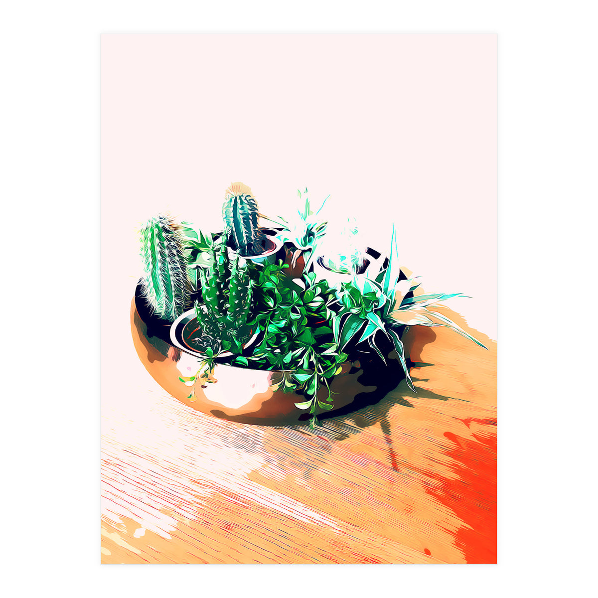 Cacti In A Copper Pot (Print Only)