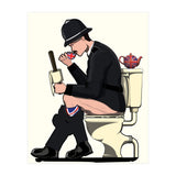 British Policeman on the Toilet, funny bathroom humour (Print Only) thumbnail