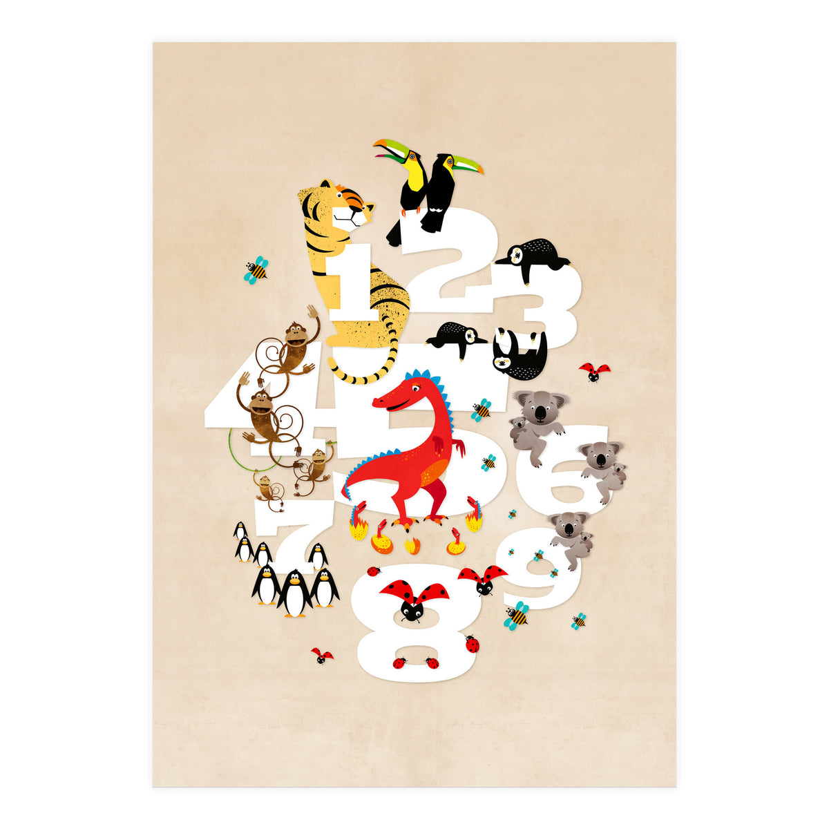 One Two Three Animals (Print Only)