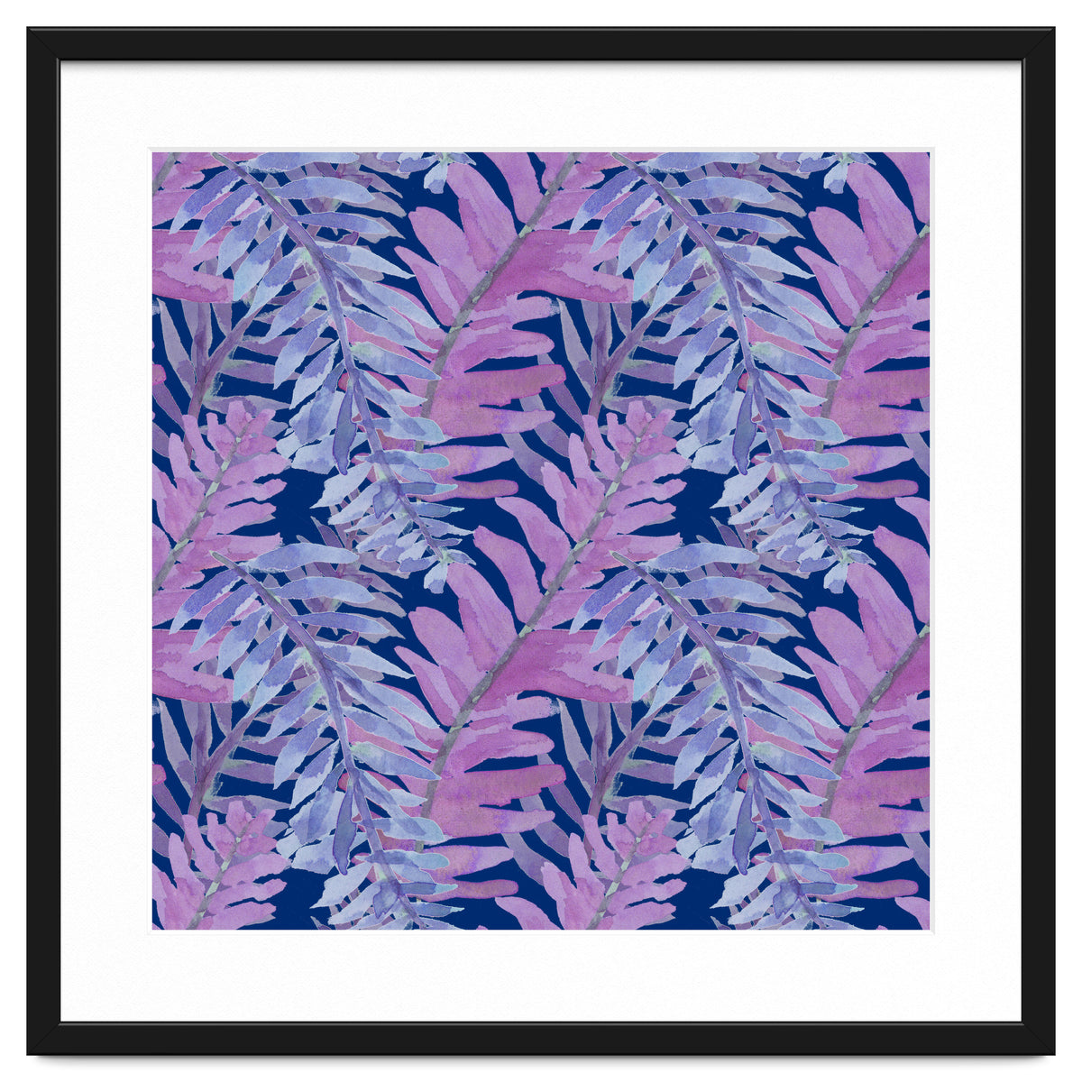Woodland Ferns in Blue