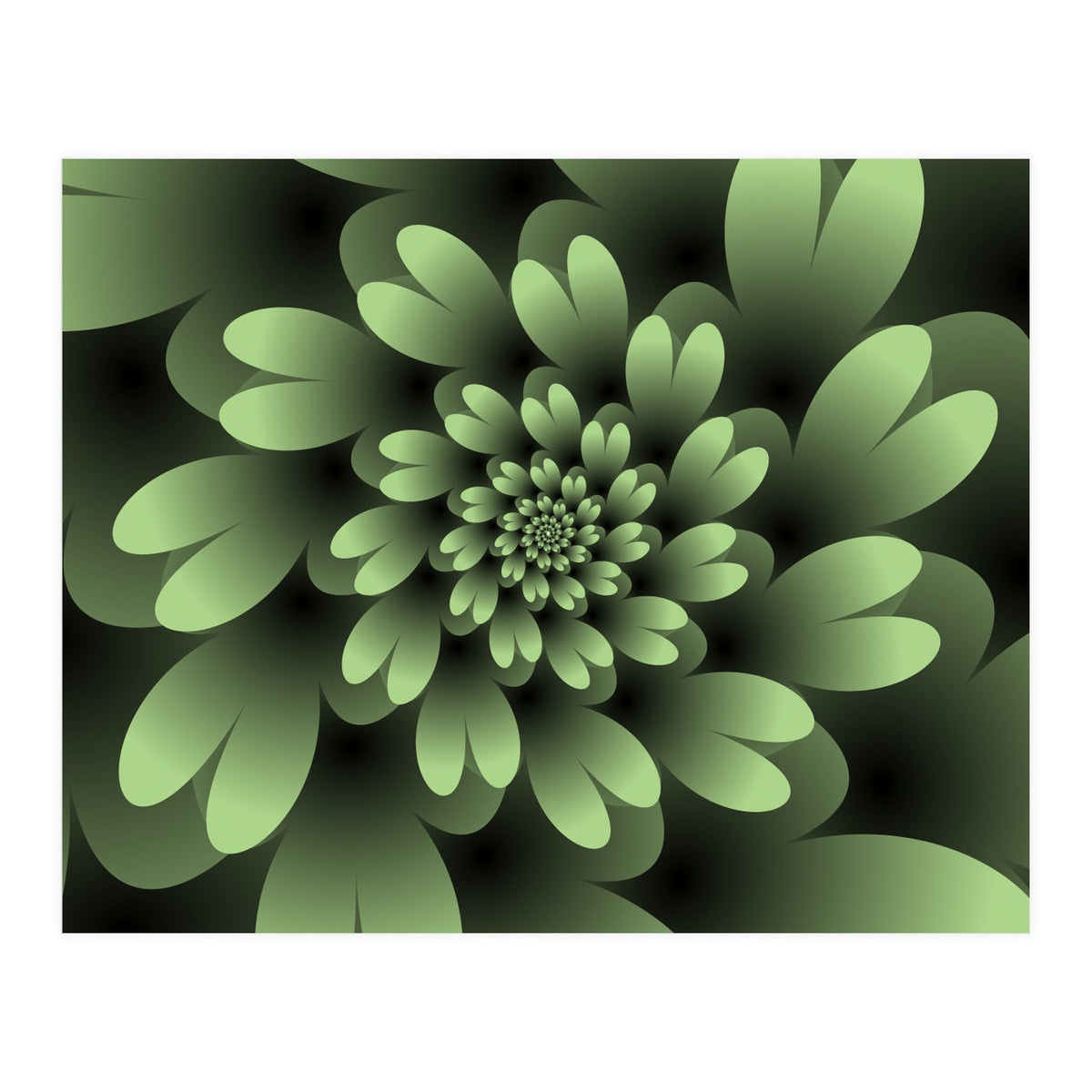 Green Floral Satin  (Print Only)