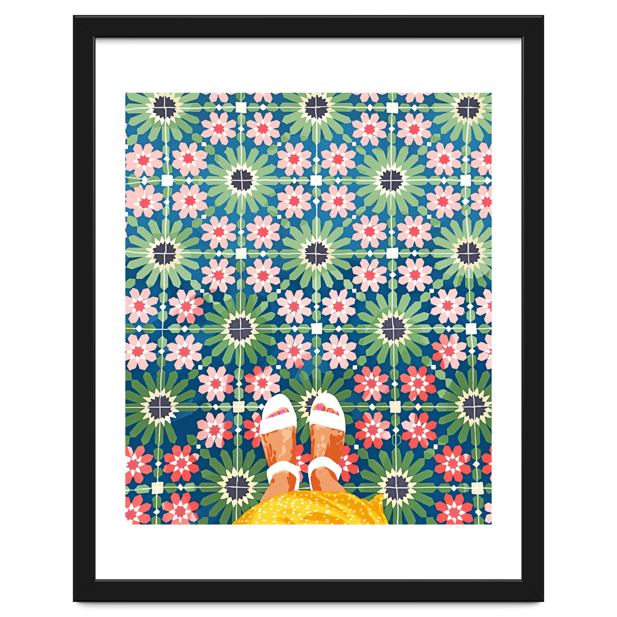 For The Love of Tiles | Moroccan Modern Bohemian Décor | Exotic Travel Watercolor Painting