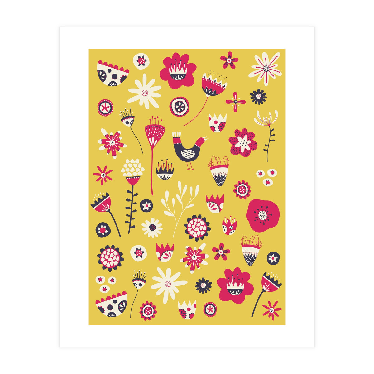 Spring Folk Floral Yellow (Print Only)