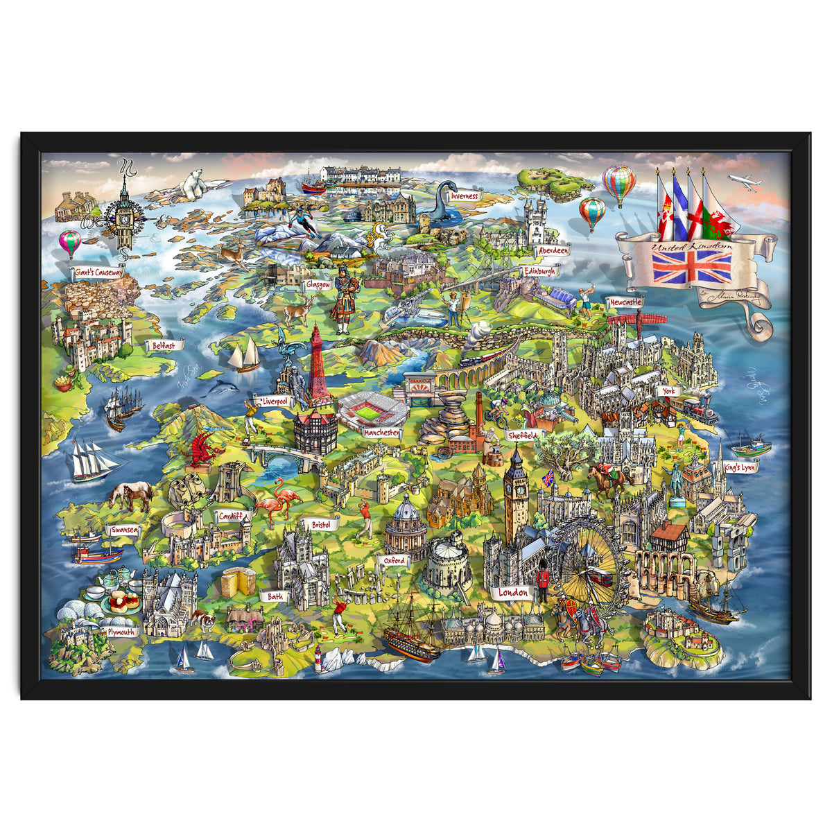 Illustrated Map Of The United Kingdom