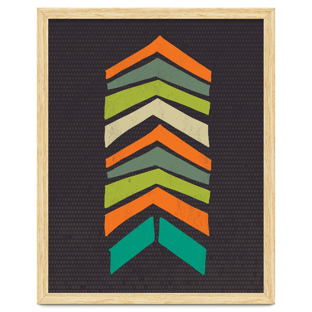 Retro Chevron Print Orange Teal Variation