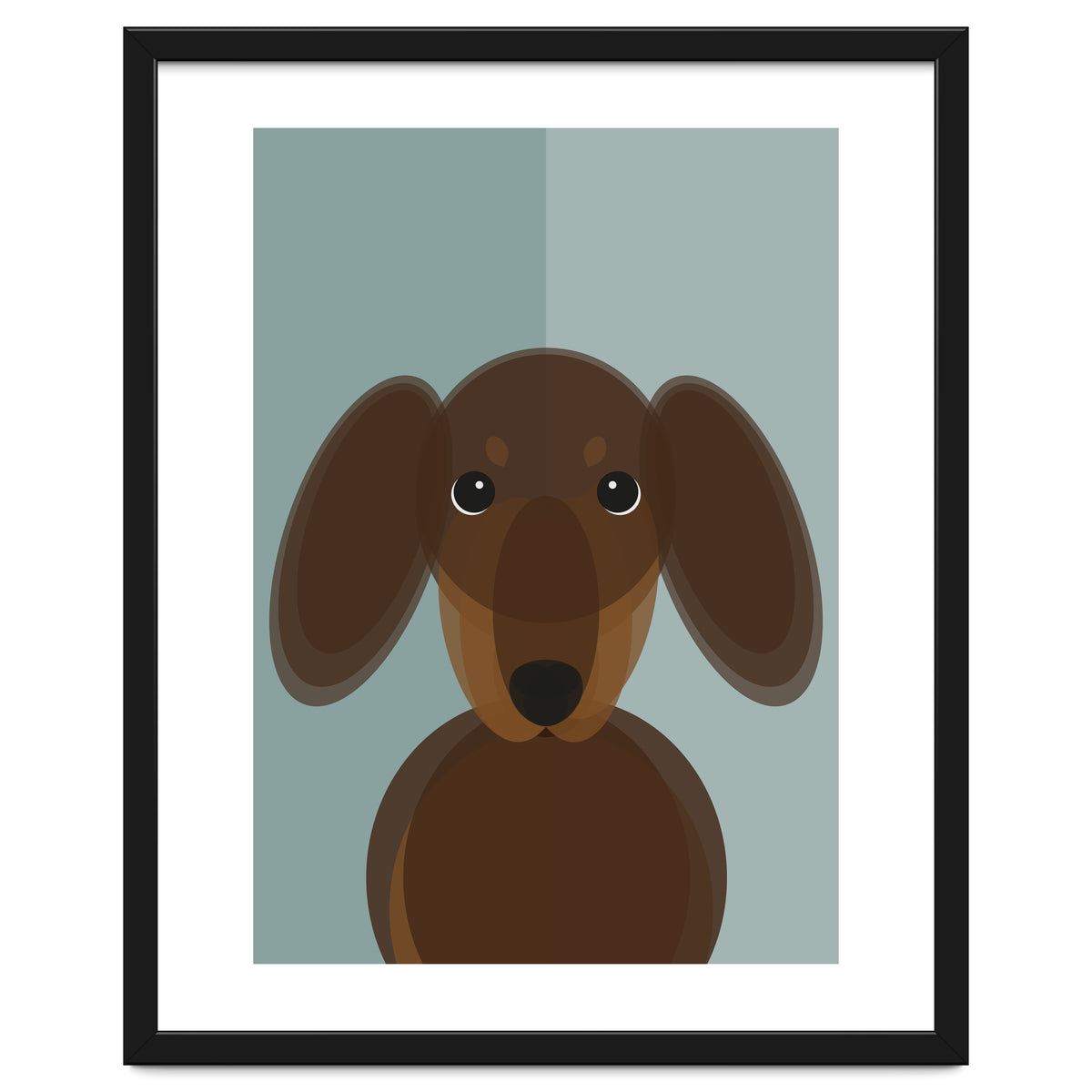 Mid Century Geometric Dachshund Dog