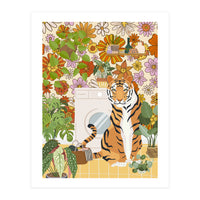 Tiger in Groovy Laundry Room (Print Only)