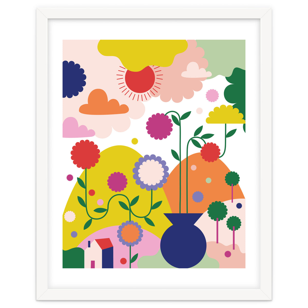 Happy Mediterranean Colorful Landscape