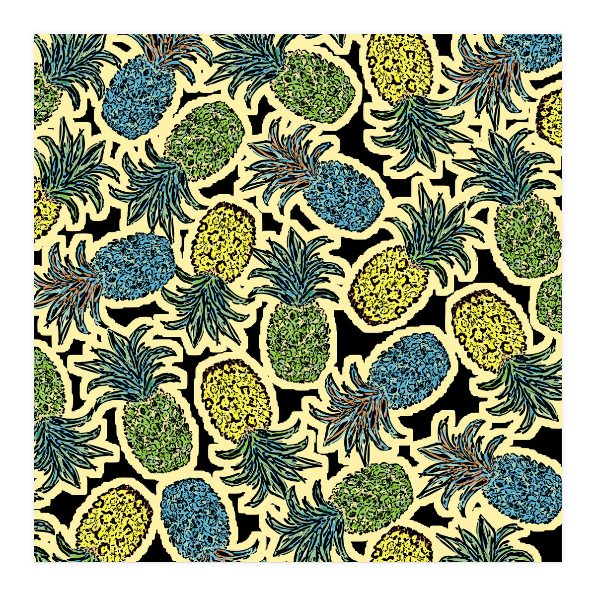 Pineapple Pandemonium Retro Tone (Print Only)