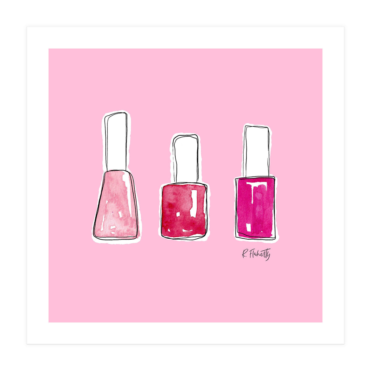 Nail Polish Watercolour | Pink (Print Only)