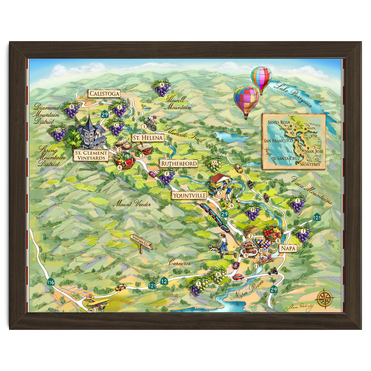 Napa Valley Illustrated Map