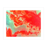 Sea Green And Coral (Print Only)