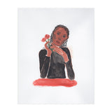Lady with red roses (Print Only) thumbnail